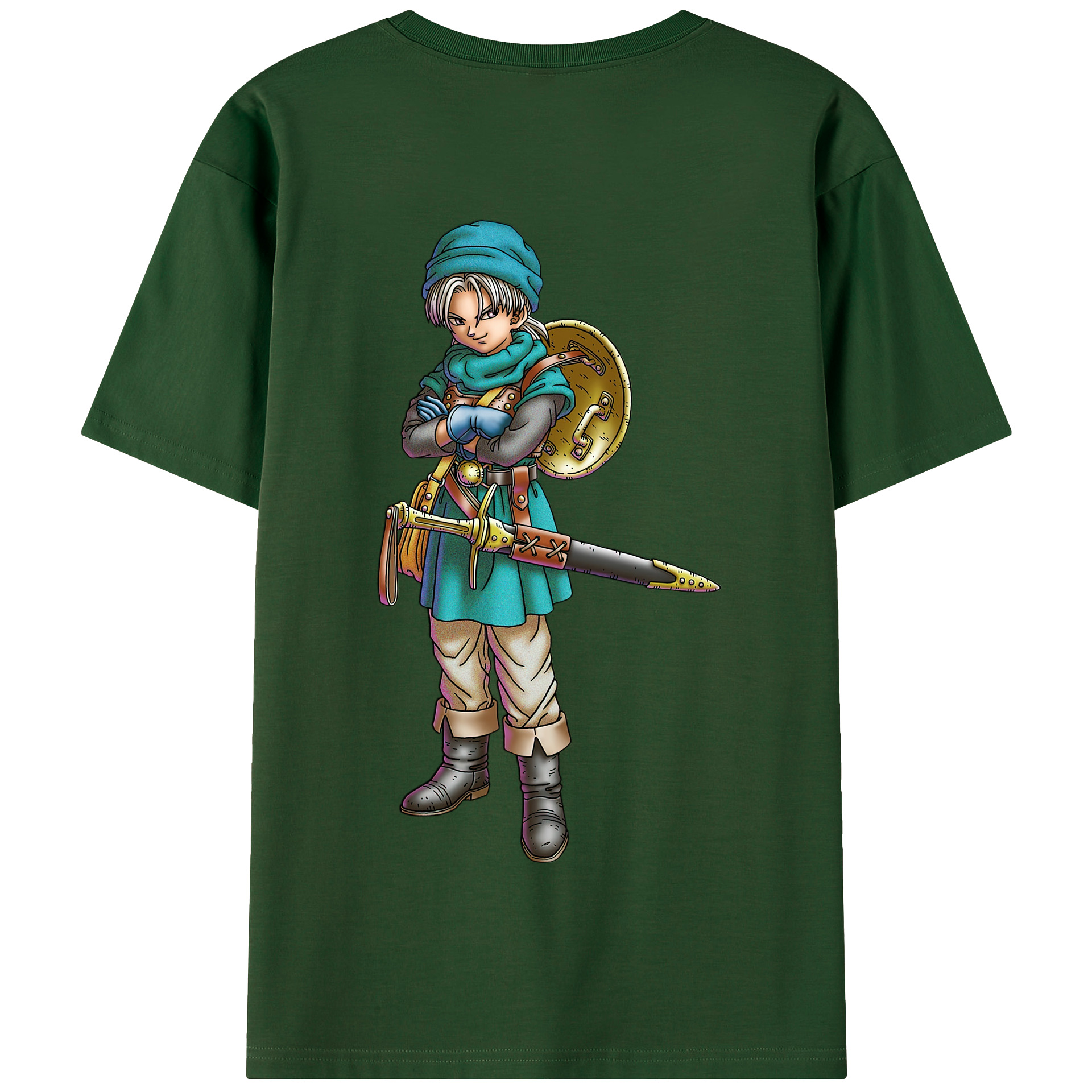 （画像用） ドラゴンクエスト Doragon Kuesuto Dragon Quest 綿100％半袖Tシャツ（背面プリント）